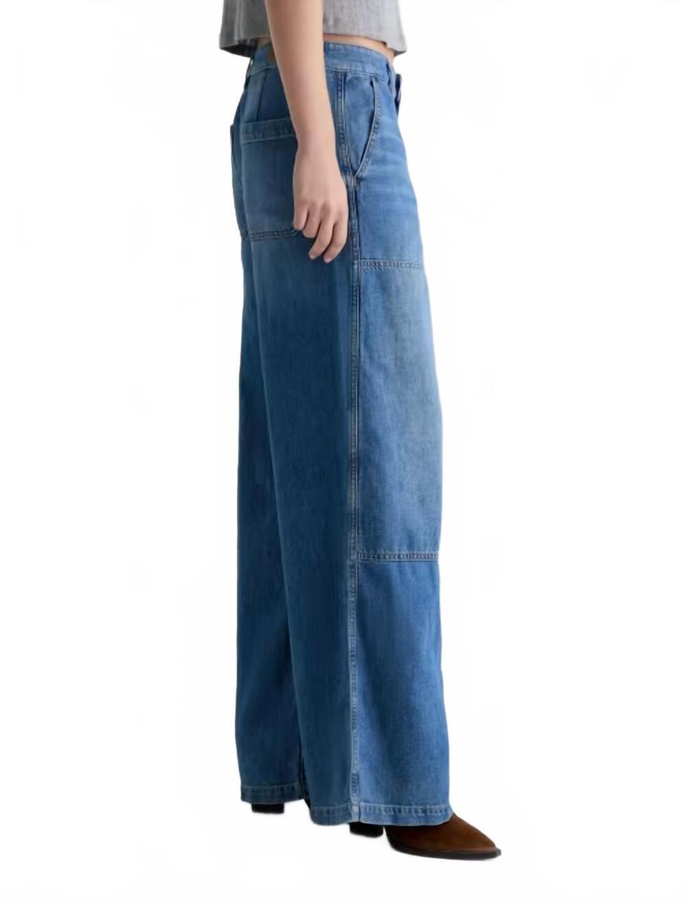NEW AG JEANS linen low slung palazzo jean in galaxy - Picture 4 of 4